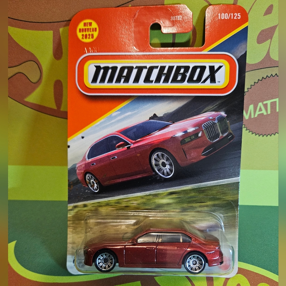 Matchbox Sleek Red BMW 7-Series Sedan Collectable